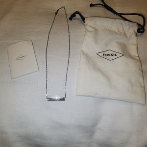 Fossil Drew Stainless Steel Bar Chain Necklace